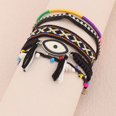 bracelet de style ethnique de couleur contrastante tressé simple de mode