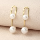 fashion simple geometric inlaid pearl alloy drop earringspicture8