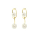 fashion simple geometric inlaid pearl alloy drop earringspicture11