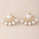 fashion inlaid pearl simple semicircle alloy stud earringspicture9