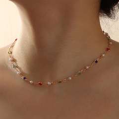 Bohemian-Stil-Perlen-Strass-Halskette