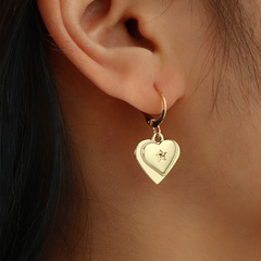 fashion geometric heart-shaped simple star alloy drop earrings