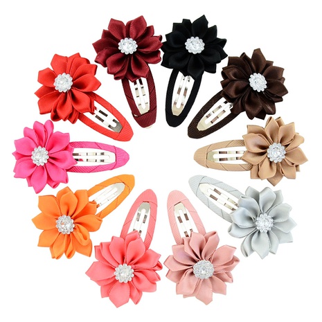 fashion children's simple ribbon flower hairpin headwear's discount tags