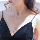 retro portrait pendant handmade pearl chain shell multilayer necklacepicture10