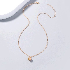 fashion rotating cube color zircon pendant copper gold-plated necklace