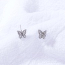 simple retro microinlaid zircon mini butterfly animal shape small copper stud earringspicture9