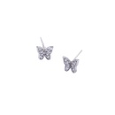 simple retro microinlaid zircon mini butterfly animal shape small copper stud earringspicture11