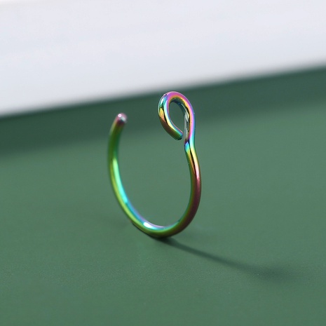 punk style stainless steel C-shaped fake nose ring non-piercing nose clip's discount tags