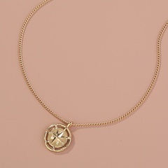 simple disc hollow star pendant necklace