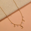 simple inlaid rhinestone moon star tassel necklacepicture9