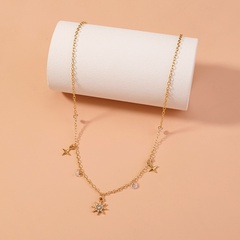 fashion inlaid rhinestone star tassel necklace