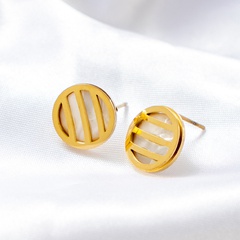 fashion titanium steel geometric circle simple geometric stud earrings