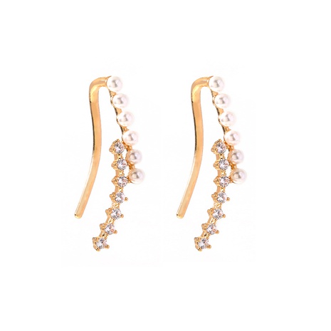 new copper micro-encrusted zircon pearl ear clip piercing earrings's discount tags