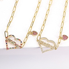 heart-shaped zircon letter female new simple MOM necklace copper mother's day gift