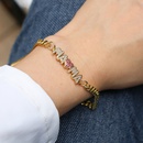 Bracelets fashion letter Mothers Day Cuban female inlaid zircon copper braceletpicture7