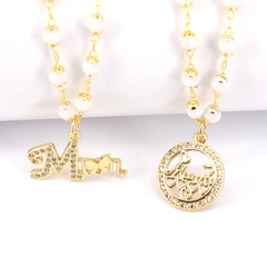 Fashion accessories letter MOM mother copper necklace mother's day