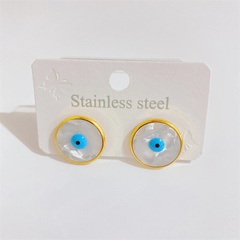 fashion devil's eyes shaped titanium steel stud earrings wholesale