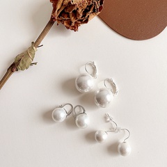 Korean style retro pearl ear buckle earrings