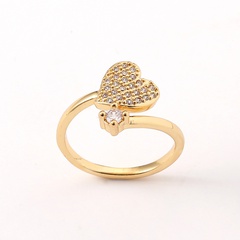 new creative heart-shaped diamond copper tail ring wholesale