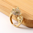 Hiphop new leopard copperplated real gold tail ringpicture8