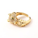 Hiphop new leopard copperplated real gold tail ringpicture9