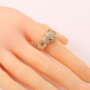 Hiphop new leopard copperplated real gold tail ringpicture10