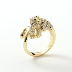 hip-hop leopard jewelry exaggerated geometric tail ring