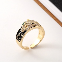 new women's hand jewelry exaggerated drip oil copper zircon ring