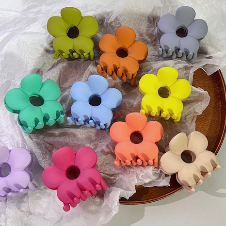 fashion frosted solid color flower hair clip simple hairpin's discount tags