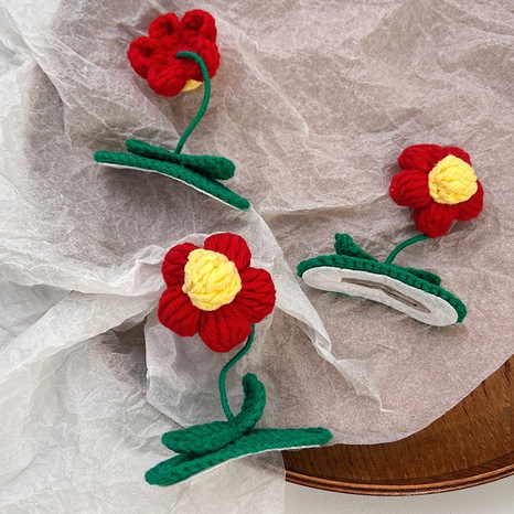 fashion cute three-dimensional red flower hairpin hair accessories's discount tags