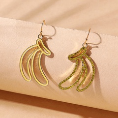 fashion creative fruit banana alloy diamond drop earrings