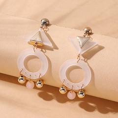 fashion resin hollow circle pendent triangle earrings