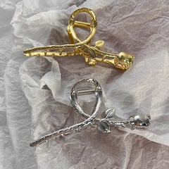 fashion rose clip metal simple geometric large hairpin
