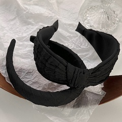 Black sponge female wide-brimmed headband retro simple headdress
