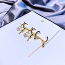 YAKEMIYOU fashion zircon microencrusted opal lock key small copper ear buckle setpicture10