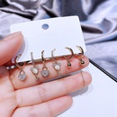 YAKEMIYOU fashion zircon microencrusted opal lock key small copper ear buckle setpicture11