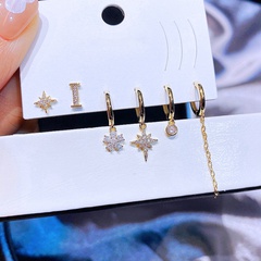 YAKEMIYOU earrings set zircon micro-set geometric star copper earrings wholesale
