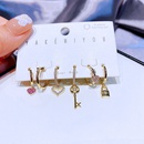 YAKEMIYOU earrings set zircon lock key heartshaped copper earringspicture8