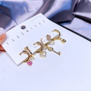 YAKEMIYOU earrings set zircon lock key heartshaped copper earringspicture9