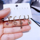 YAKEMIYOU earrings set zircon lock key heartshaped copper earringspicture11