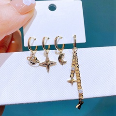 YAKEMIYOU fashion earrings set inlaid zircon copper ear buckle