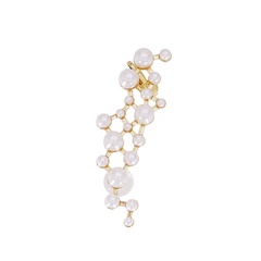 fashion gometric hollowed inlaid pearl alloy stud earrings wholesale