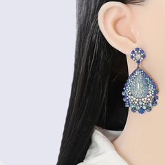 new ethnic style blue tears water drop pendant earrings