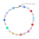 color laser bead pearl stitching chain necklace bracelet setpicture8