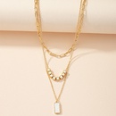 simple threelayer shell multilayer block pendant necklacepicture6