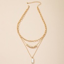 simple threelayer shell multilayer block pendant necklacepicture8