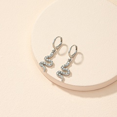 diamond fashion small snake alloy earrings female retro exquisite