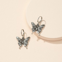 Retro distressed butterfly simple fashion alloy earrings jewelry female