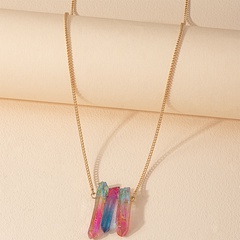 simple colorful crystal stone pendant necklace