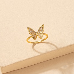 fashion diamond butterfly ring female new copper zircon tail ringpicture6